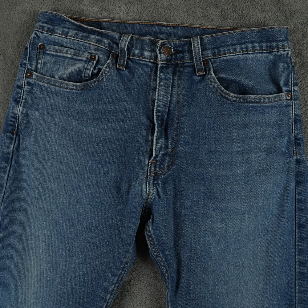 Levi's 505 Jeans Mens 33x30 Blue Medium Wash Regular Fit Straight Leg Denim - Picture 1 of 10